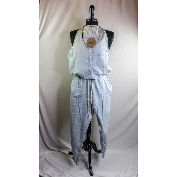 Aaron & Amber Jumpsuit Coveralls Light Blue Size M New With Tags - Picture 1 of 3
